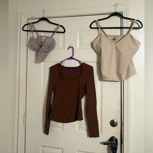 Juniors 3 item bundle: bra, cami, & top
